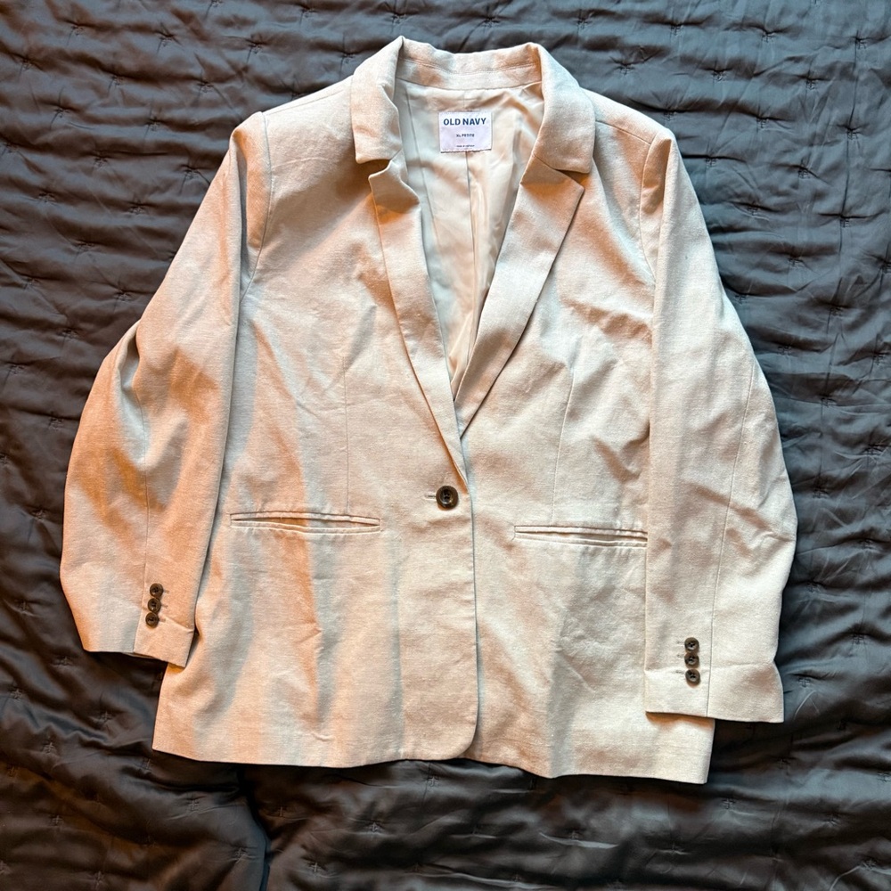 Old Navy Women's “Natural White” Linen Blazer